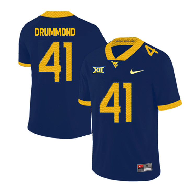 2019 Men #41 Elijah Drummond West Virginia Mountaineers College Football Jerseys Sale-Navy